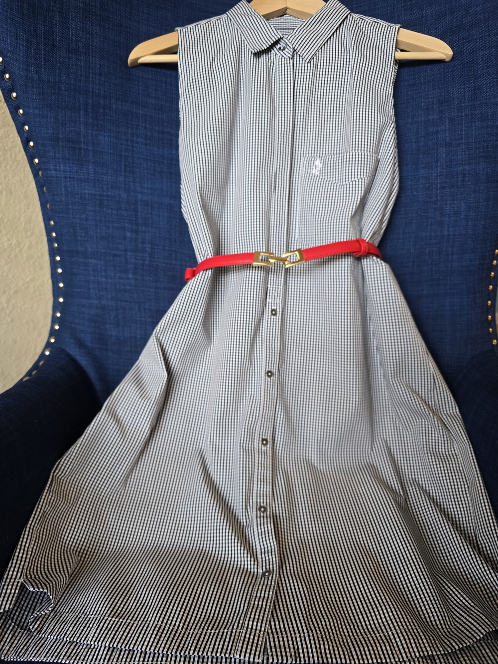 Abercrombie & Fitch Black and White Gingham Shirt Dress